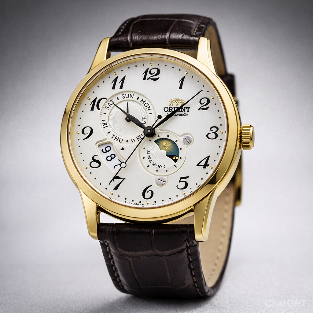 Orient Sun and Moon Automatic RA-AK0002S10B Multifunctional Men's Watch